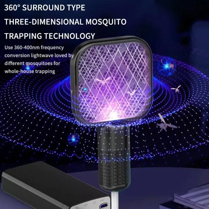 Portable USB Mosquito Racket with UV Light – Rechargeable Electric Fly Zapper