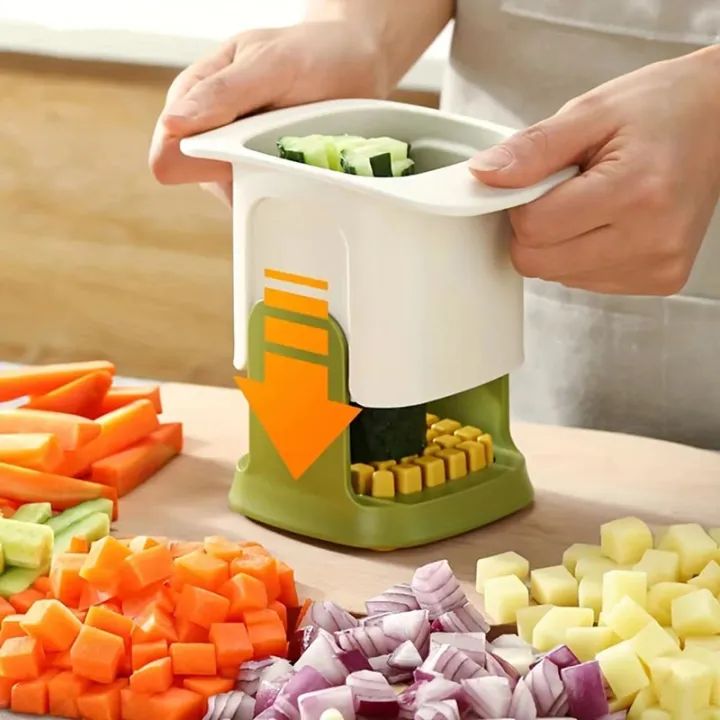 6-in-1 multifunctional vegetable chopper with all blades displayed