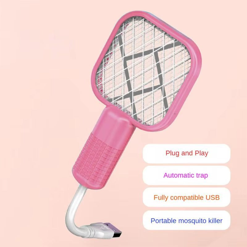 Portable USB Mosquito Racket with UV Light – Rechargeable Electric Fly Zapper