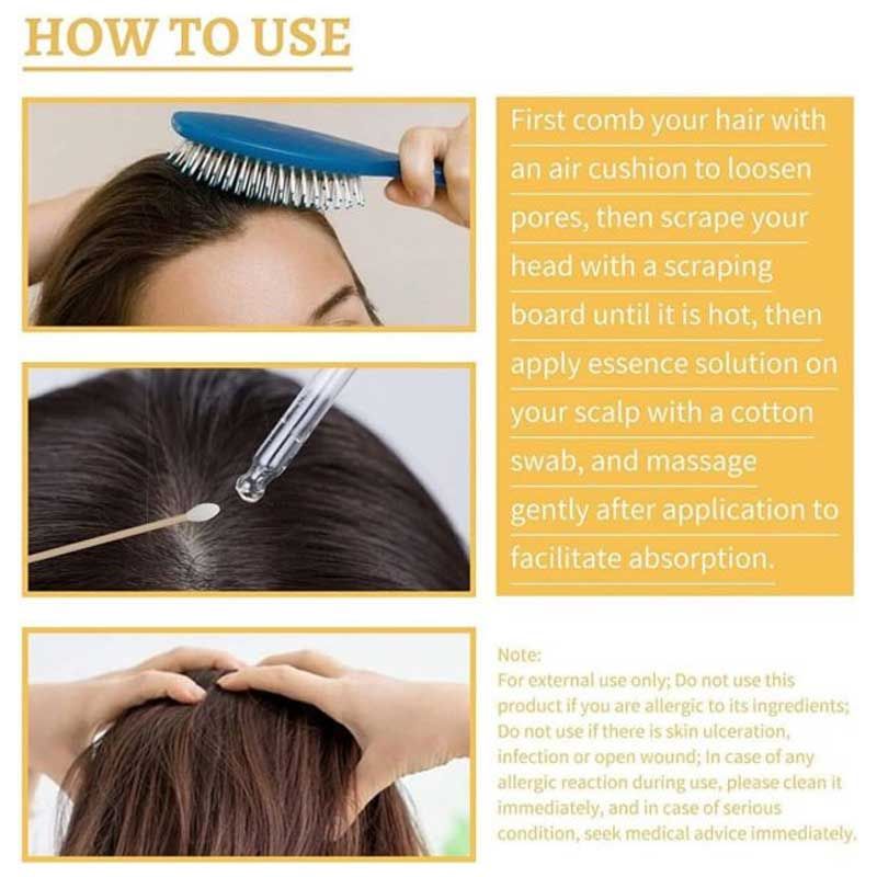 Before after results of ganoderma hair darkening serum