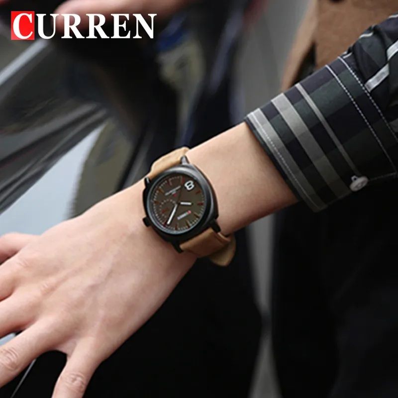 Curren watch styled with casual attire for a modern look