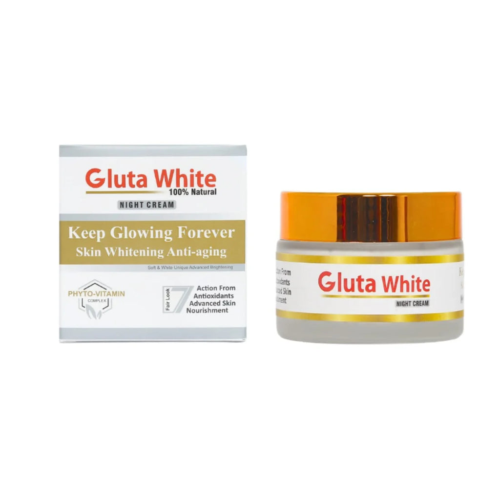 Gluta White Skin Whitening Night Cream jar packaging