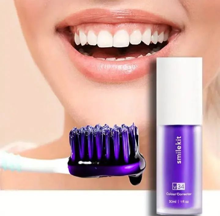 HiSmile V34 Purple Teeth Whitening Toothpaste - Stain Removal & Yellow Reduction 30ml AR