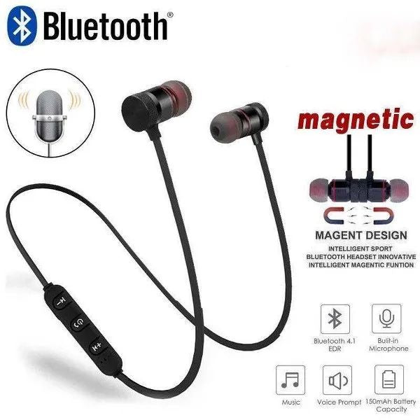 Wireless stereo earphones connected to a smartphone