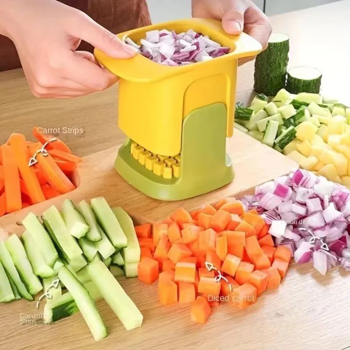 6-in-1 multifunctional vegetable chopper with all blades displayed