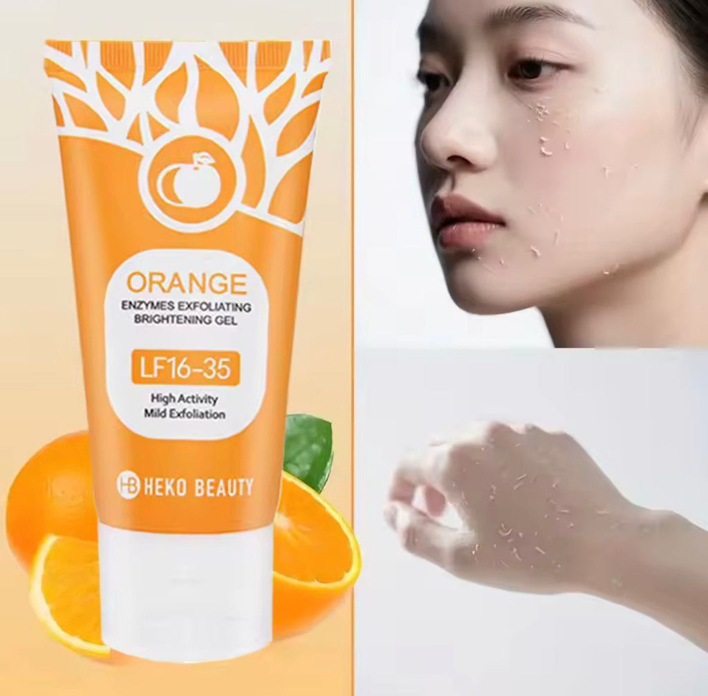 Orange Exfoliating Gel bottle for deep pore cleansing and moisturizing